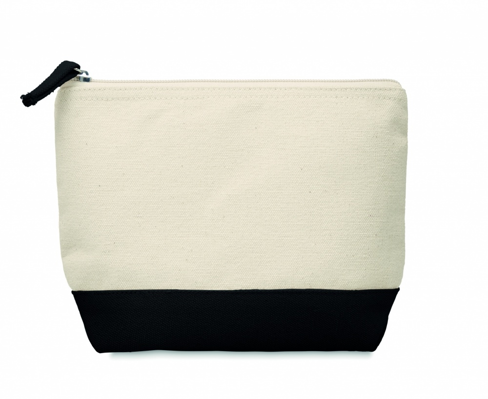 Logo trade promotional giveaways image of: Bicolour cotton cosmetic bag