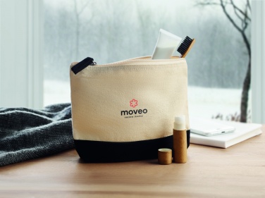 Logo trade corporate gifts image of: Bicolour cotton cosmetic bag