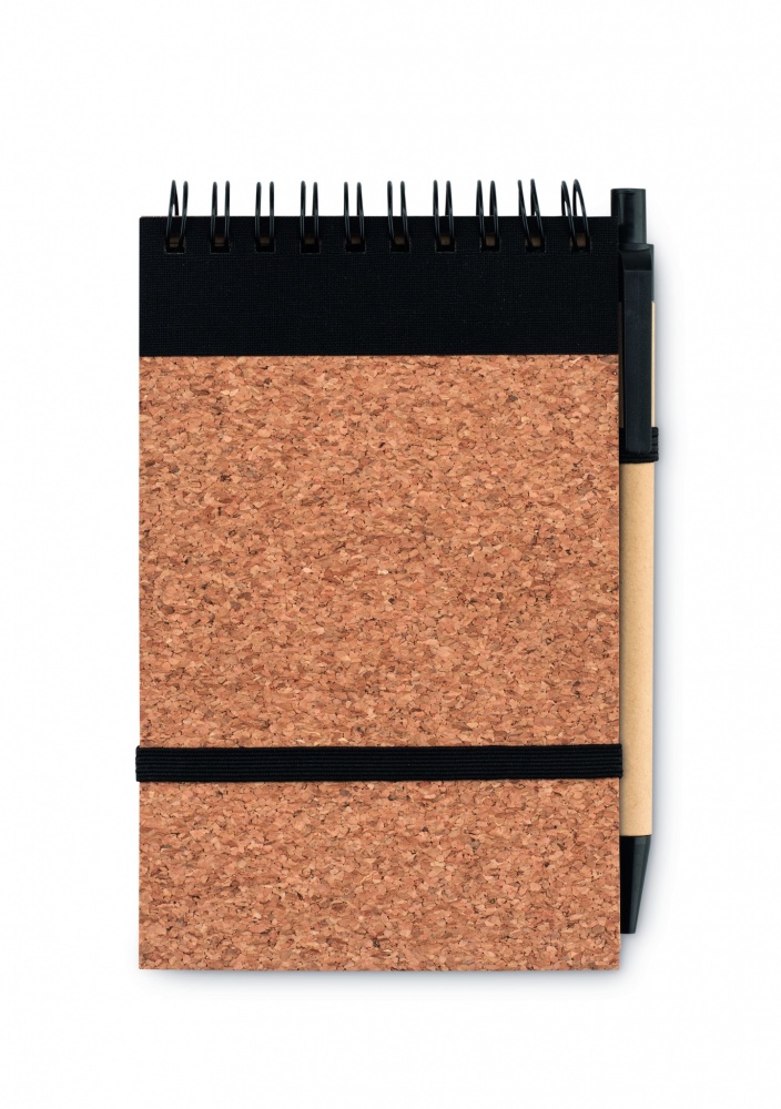 Logo trade advertising products image of: A6 Cork notepad with pen