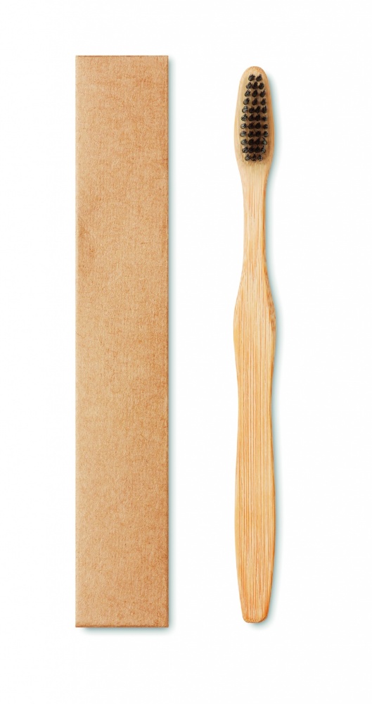 Logo trade promotional items image of: Bamboo toothbrush in Kraft box