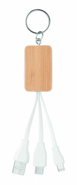 Logotrade promotional merchandise image of: Bamboo 3-in-1 cable