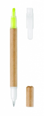 Logo trade promotional gifts image of: 2 in 1 carton pen highlighter