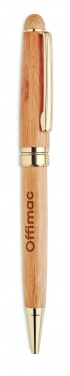 Logo trade promotional gifts image of: Bamboo twist-action ballpoint pen in a box