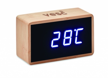 Logotrade promotional giveaway image of: LED alarm clock bamboo casing Düsseldorf
