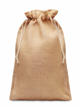 Logo trade promotional items image of: Large jute gift bag 30x47 cm