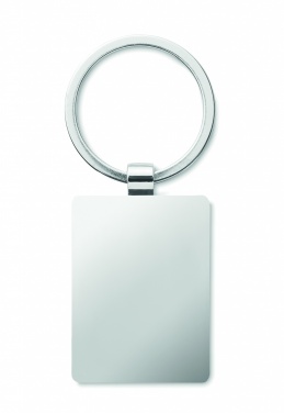 Logo trade promotional items image of: Rectangular key ring bamboo WEST