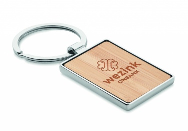 Logotrade promotional merchandise image of: Rectangular key ring bamboo WEST