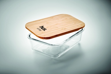 Logo trade promotional items image of: Glass lunchbox with bamboo lid