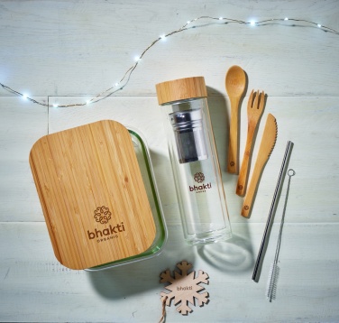 Logo trade advertising product photo of: Glass lunchbox with bamboo lid