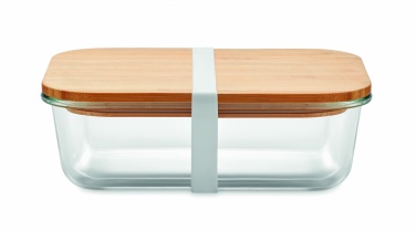 Logo trade promotional items image of: Glass lunchbox with bamboo lid