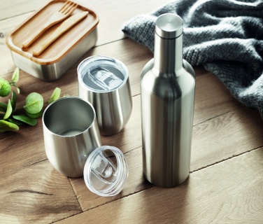Logo trade promotional product photo of: Double walled bottle & mug set
