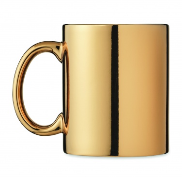 Logo trade business gifts image of: Ceramic mug metallic 300 ml