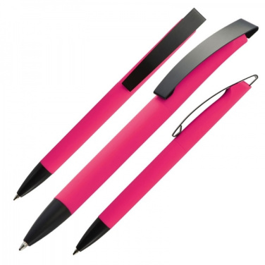Logotrade promotional gift image of: Metal ballpen soft touch BRESCIA
