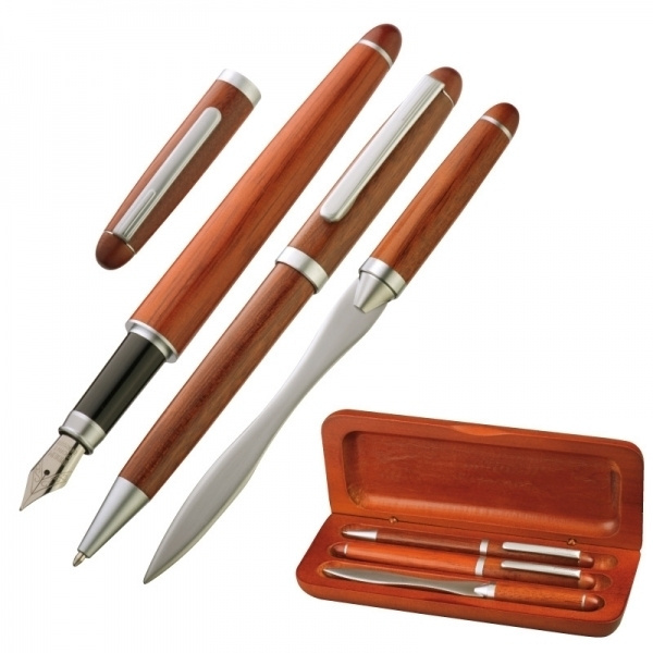 Logotrade promotional merchandise photo of: Rosewood writing set BANGKOK