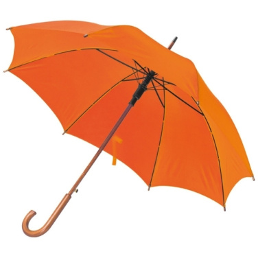 Logo trade advertising products image of: Wooden automatic umbrella NANCY