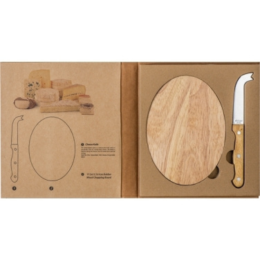 Logo trade promotional merchandise image of: Cheese chopping board with knife GOUDA