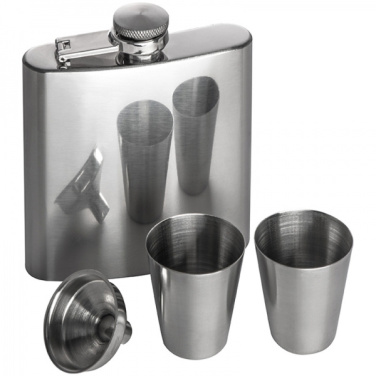 Logo trade business gifts image of: Hip flask with 2 shot glasses SANDVIKEN 170 ml
