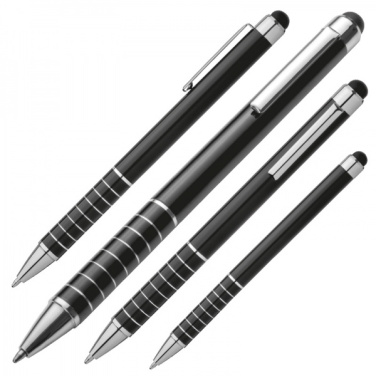 Logo trade promotional gift photo of: Metal ballpen with touch pen LUEBO