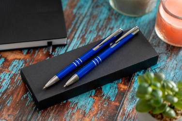 Logo trade advertising product photo of: Metal writing set CLAREMONT