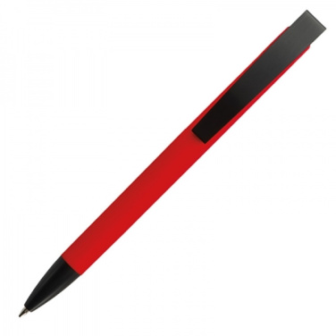 Logo trade promotional giveaways picture of: Metal ballpen soft touch BRESCIA