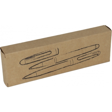 Logo trade promotional giveaways picture of: Wooden writing set ballpen and roller INDIANAPOLIS