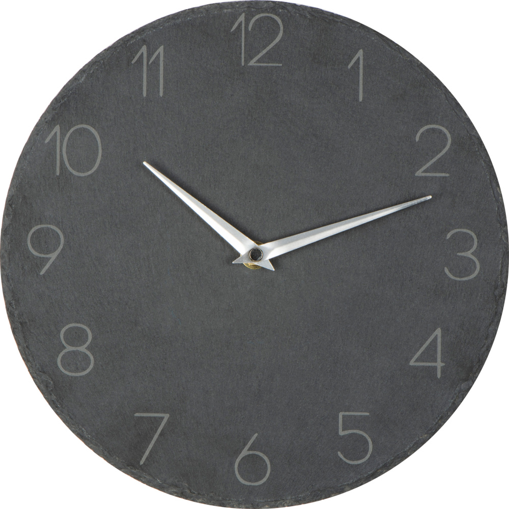 Logo trade promotional gift photo of: Slate wall clock GRAZ