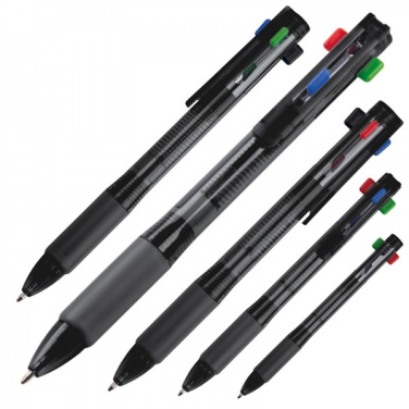 Logo trade promotional item photo of: Plastic ballpen 4in1 NEAPEL