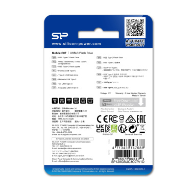 Logo trade promotional merchandise image of: PENDRIVE SILICON POWER MOBILE - C07 3.2 32GB