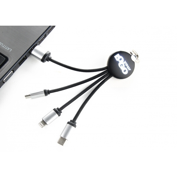 Logotrade corporate gift picture of: 3in1 cable with enlighted logo for engraving, RXD-368