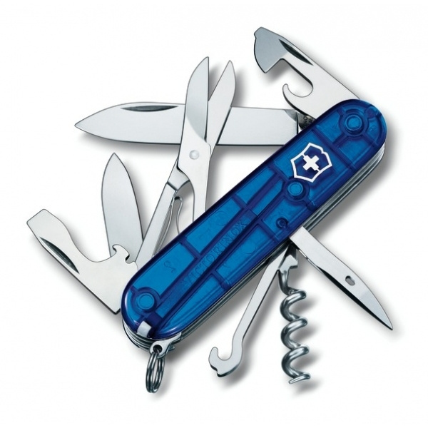 Logo trade promotional giveaways image of: Pocket knife Climber transparent Victorinox