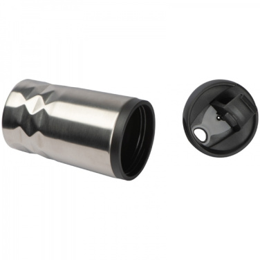 Logo trade promotional merchandise photo of: Stainless steel mug with lid ROMA 250 ml