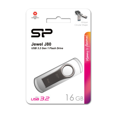 Logotrade promotional merchandise photo of: Pendrive 3.0 Silicon Power JEWEL J80 TITANIUM 16GB