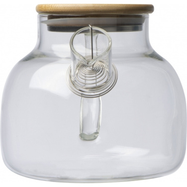 Logotrade promotional products photo of: Glass jug with bamboo lid FRANKFURT 1000ml