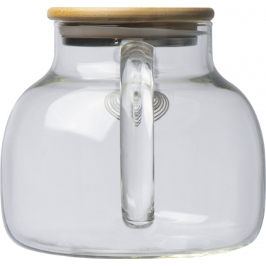 Logo trade promotional products picture of: Glass jug with bamboo lid FRANKFURT 1000ml