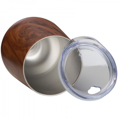 Logotrade promotional product image of: Stainless steel mug with wooden look BRIGHTON 380 ml
