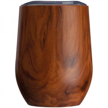 Logo trade advertising products image of: Stainless steel mug with wooden look BRIGHTON 380 ml