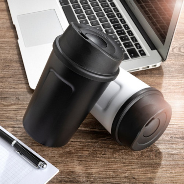 Logo trade promotional giveaways image of: Thermo mug LIARD Schwarzwolf