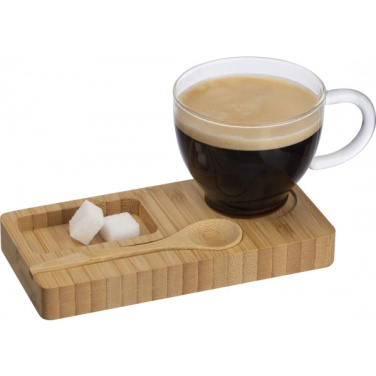 Logotrade promotional merchandise photo of: Tray with cup and spoon FORMOSA 150 ml
