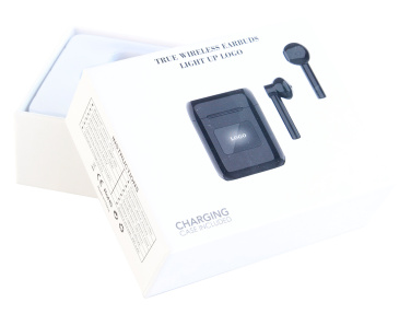Logotrade corporate gift image of: Wireless earbuds with light up logo