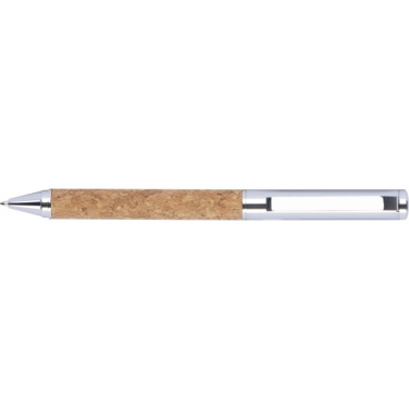 Logotrade advertising product image of: Twist-ballpen metal and cork LILLEHAMMER
