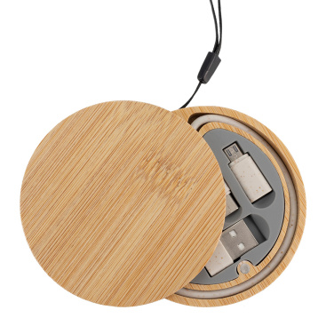 Logotrade promotional merchandise picture of: 4in1 cable in wooden case, LH-ZM01