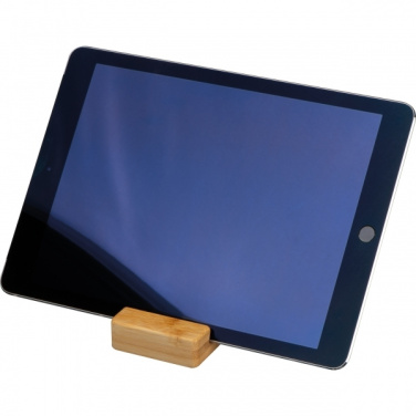 Logo trade promotional merchandise image of: Bamboo smartphone holder SAN SEBASTIAN