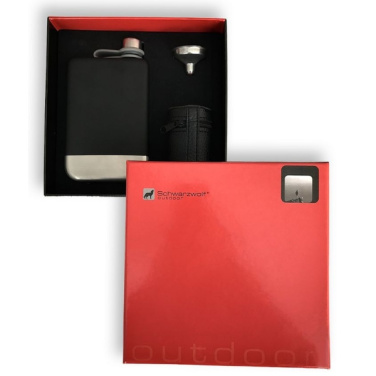 Logotrade advertising product image of: Hip flask set TAHAT Schwarzwolf