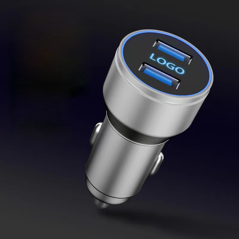 Logo trade promotional giveaway photo of: Car charger with enlighted logo for engraving