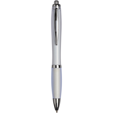 Logo trade promotional giveaway photo of: Curvy ballpoint pen with frosted barrel and grip