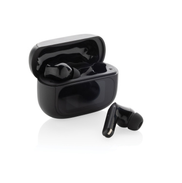 Logo trade promotional items image of: Airtune RCS recycled plastic ANC earbuds with touch screen