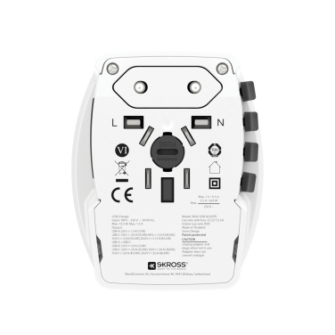 Logotrade promotional merchandise photo of: SKROSS World Travel Adapter MUV 65W PD with USB C Cable