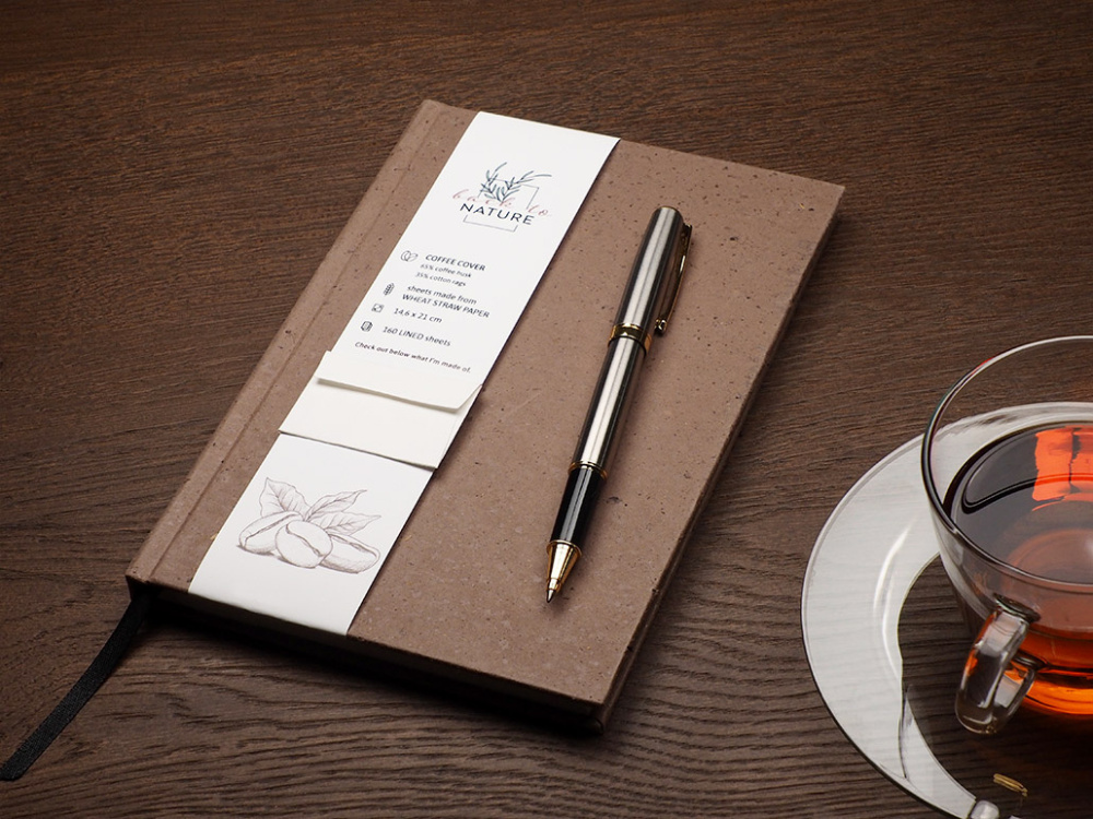 Logo trade promotional items picture of: Recycled Coffee Notebook 209733900