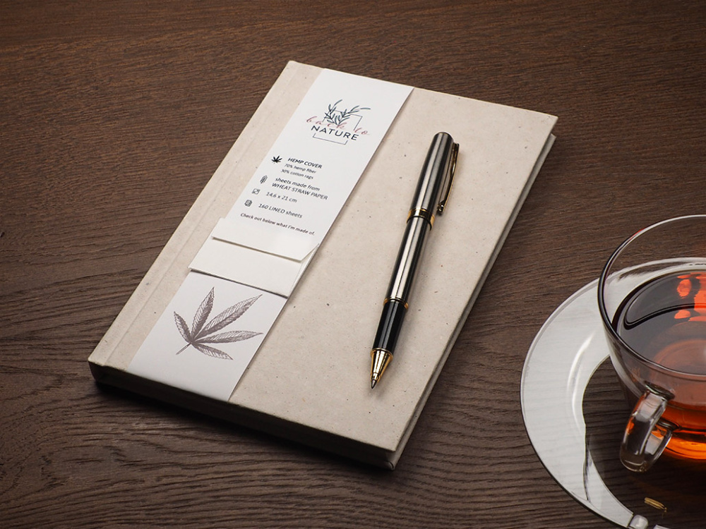 Logotrade promotional items photo of: Recycled Hemp Notebook 209734300