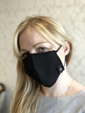 Logotrade promotional item image of: BLACK-BLACK cotton face mask 140116500